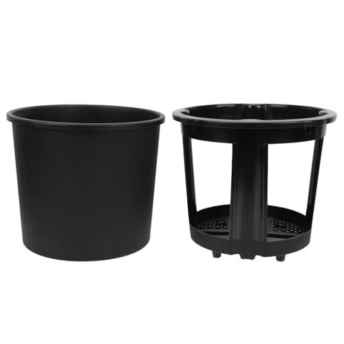 Abaodam Potato Planting Bucket Double-Layer Vegetable Growth Container Black Round Gardening Pot 29cm Top Diameter for Home Garden Supplies