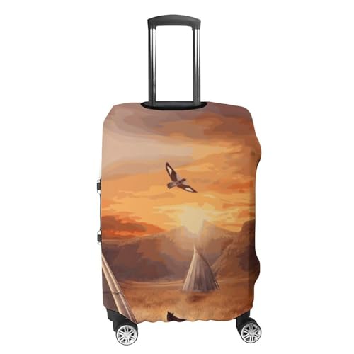 Native American Tribes Luggage Cover, Washable Elastic Suitcase Cover Protector Fit 18-32 Inch Luggage4