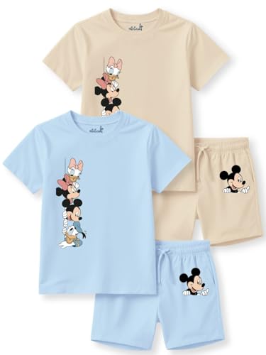 Image of minicult kids Kids Cotton Shorts and Matching Tshirt Coord clothing set with Cute Prints Clothing Set (200gsm Cotton Fabric)(pack of 2)