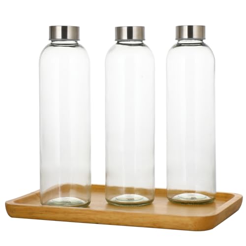 Eclaro 17oz Thick-Wall Glass Tumblers Set of 6 with Cleaning Brush, Heavy Base Dishwasher Safe Glass Cups for Iced Coffee, Soy Milk, Juice, Home & Restaurant Use