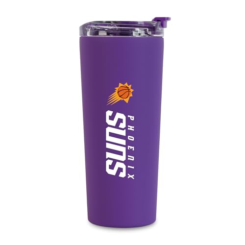 Image of Rico Industries NBA Basketball Phoenix Suns Purple 24oz Stainless Steel Tumbler with Lid and Dual Functioning Lid