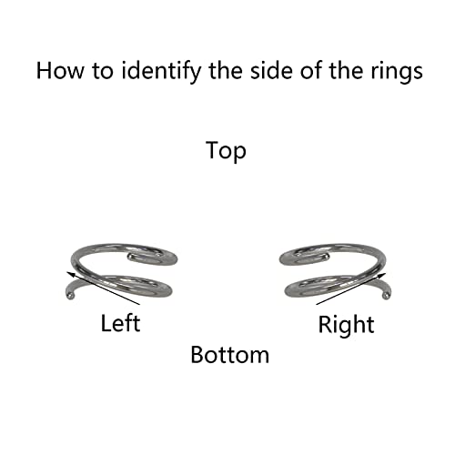 20G Double Nose Hoops Rings for Single Piercing Nose Hoop Left Right Screw Nose Ring Hoop Spiral Nose Ring Hoop Piercing Jewelry For Women Girls Men(4Black) - Image 4