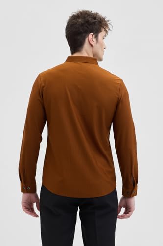 Image of SNITCH PSF Mens Shirts | Slim Fit Design | Poly Blend Fabric, Classic Spread Collar & Full Sleeves, Versatile for Casual & Formal Wear