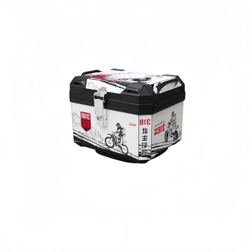 バイク用リアボックス 48L 大容量・防水防塵仕様・取付ベース付き | 軽量アルミ製スクエアデザイン・汎用キャリア対応 | キーロック式盗難防止・簡単脱着・ツーリング/通勤/デリバリー適用・バックレスト付き・黒色 (マルチカラー8)