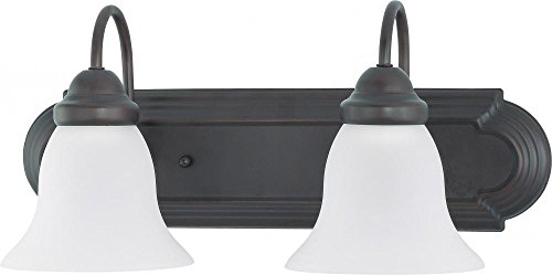 Image of Nuvo 60 /3161 Two Wall-Vanity Light Fixture, 2, Mahogany Bronze /Frosted Glass
