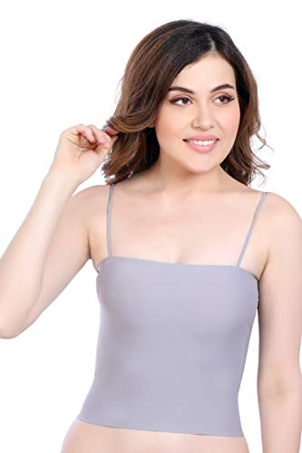 Image of PLUMBURY Women Lightly Padded Seamless Built in Bra Short Slip Camisole, Size S-3XL