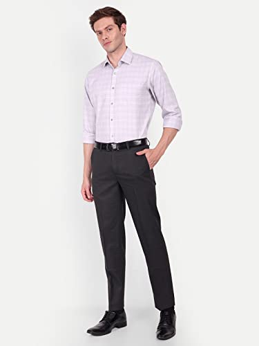 Image of MANCREW Checkered Stretchable Formal Pants for Men - Self-Design, Wrinkle Free, Regular fit Luxury Formal Trousers for Men