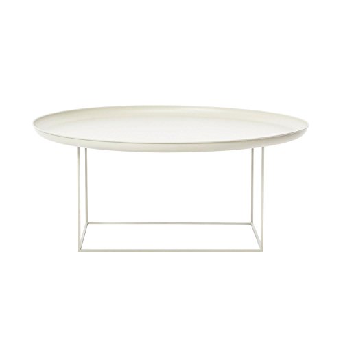 Duke Large Beistelltisch/Couchtisch Ø 90cm, antik weiß Tischplatte abnehmbar H: 43cm