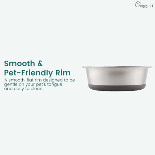 PEGGY11 Nonslip Stainless Steel Dog Cat Bowls, 2 US Cup Each, 2 Pack - Image 4