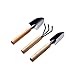 Produktbild Sprießen Schwarz 3 stücke Set Mini Gartengeräte Schaufel Rechen Spaten Sukkulenten in Blumentopf Gartengeräte Klaue mit Holzgriffen