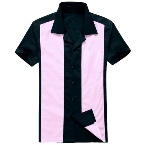 Chemise bowling vintage bicolore pour homme Candow Look style rétro des années 50