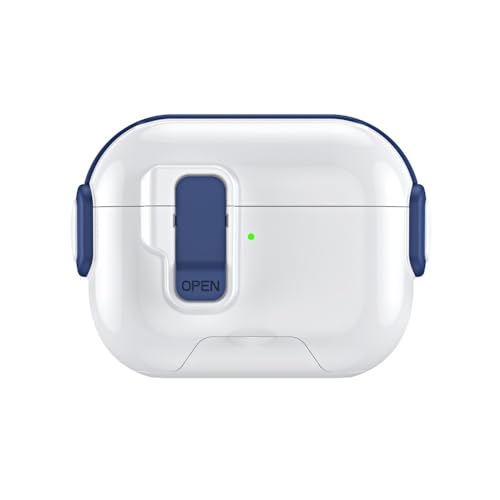 Coque AirPods 3 bleu foncé rigide en silicone antichoc avec support