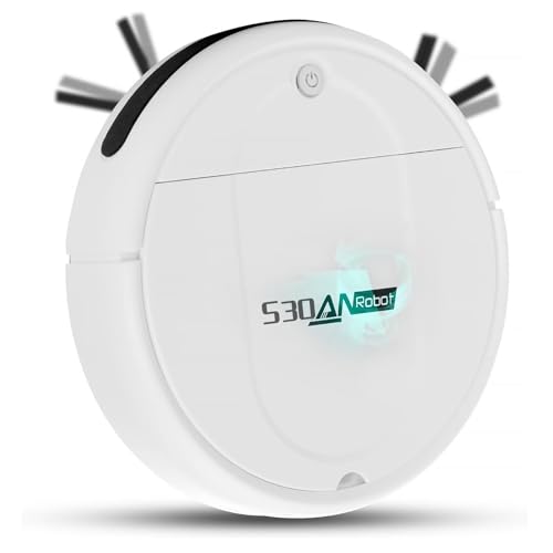 Robot Aspirador, Robot Aspirador y fregador 3 en 1 para una Limpieza Completa, autonomía de 100 Minutos, ultradelgado, eficiente y silencioso, Ideal para pelos de Animales y Suelos Duros (Blanco)