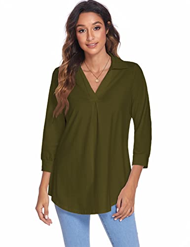 Image of Newchoice Womens 3 /4 Sleeve Shirts Business Casual Tops