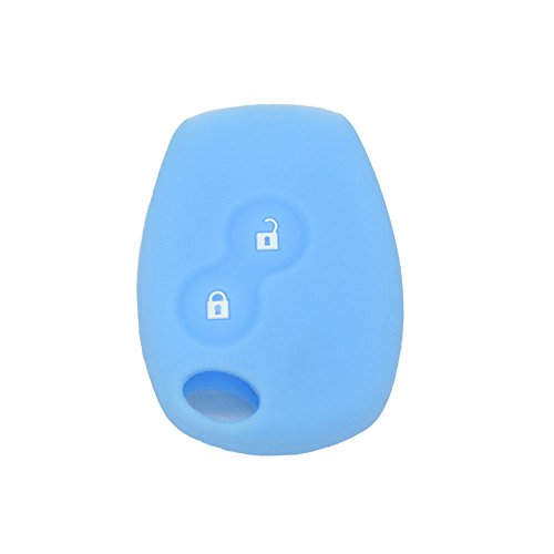 BROVACS Silicone Cover Protector Case Holder Skin Jacket Compatible with RENAULT DACIA 2 Button Remote Key Fob CV4350 Light Blue