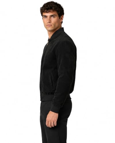Image of REED EST. 1950 Men's Luxury Suede Leather Baseball Jacket - Premium Soft Suede with Smooth Interior Lining