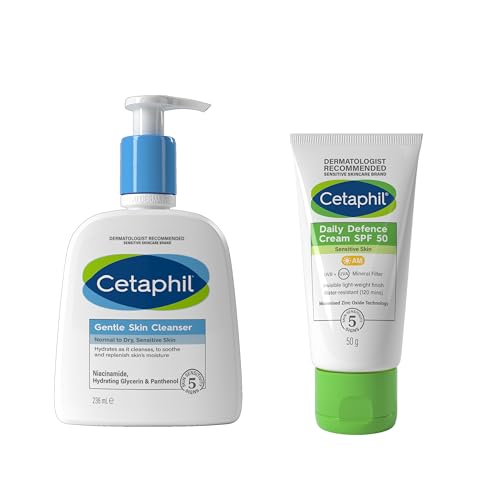 Cetaphil Daily Defence SPF for Sensitive Skin, SPF 30 Moisturiser/SPF 50 Mineral Sunscreen