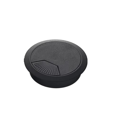 Pasacables para escritorio negro de 50mm y arandela de gestión de cables para mesas