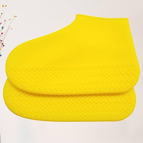 Cubrezapatos de caucho impermeables y lavables, anti deslizantes, con protección para lluvia, talla Mediana en color Amarillo miniatura 6