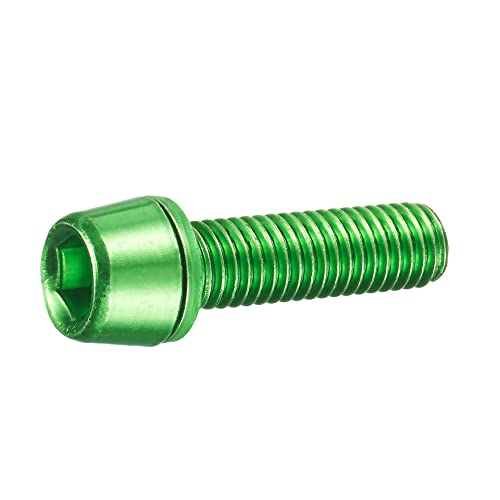 Bicycle Stem Bolts Color Tapered Head Bolt With Washer Screw M5X18Mm For Road Bike,Mtb,Bmx,Folding - 6Pcs (Green) #TOP2