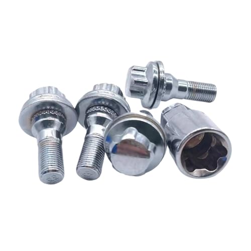 Pernos de rueda de 12 x 1,25 mm, perno con tuerca con tapa | 5 unidades de asiento de bola con pernos de mariposa | Pernos de aleta de rueda con longitud de vástago de 25 mm para entusiastas de
