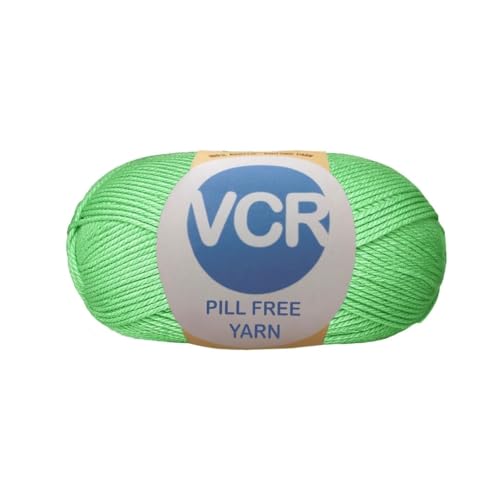 Image of VCR Leaf Green Yarn, Pill-Free Soft Knitting Yarn, 100 Grams Hank, 263 Meters Length, Low-Pill Acrylic Yarn, Soft Crosia Threads, Pack of 1, Suitable for Beanies, Caps and Gloves