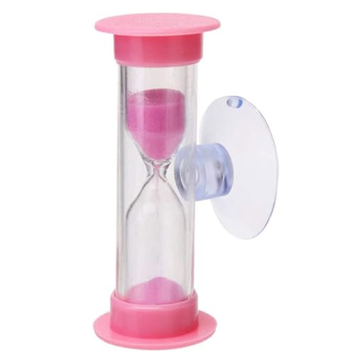 Haloppe Reloj de arena para cepillado de dientes, temporizador de arena para niños, temporizador de cepillo de dientes de 2 minutos, gestión eficiente del tiempo con ventosa para el hogar, color rosa
