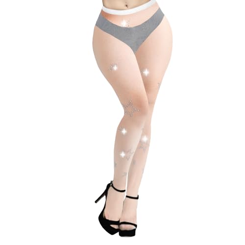 Image of Benefeet Sox Womens Sheer Tights Sexy High Waist Pantyhose Patterned Transparent Nylon Silk Thin Stockings