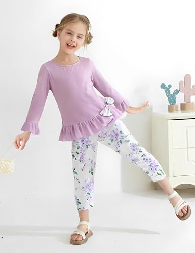 Image of Azmxynol Tween Girls Clothes 2 Piece Outfit T-Shirt Top + Cargo Pants, Teen Girl Trendy Clothing Set, Sizes 7-15 Years