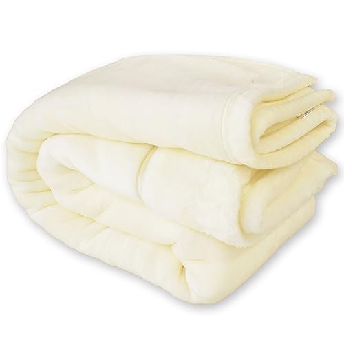 西川 ホワイト 毛布 シングル 冬用 日本製 2枚合わせ プレミアム 毛羽部分:アクリル100% シングル 140×200cm 静電気防止 抗菌 衿付き ブランケット 白 冬 あったか ふわふわ 掛け毛布