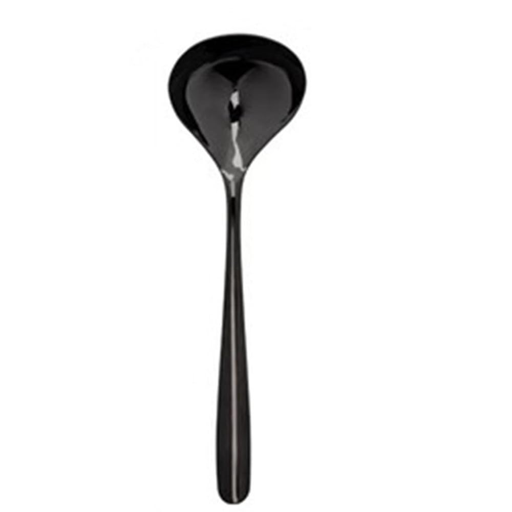 Suppenkelle for die Küche, Suppenkelle aus Edelstahl, Suppenkelle mit langem Griff, Suppenkelle for den Haushalt, for Kochen(Noir)