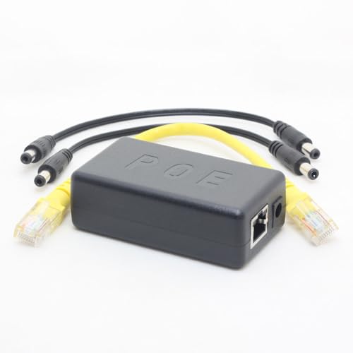 DSLRKIT 9V 2.3A Gigabit Active PoE Splitter 23watt DC 5.5x2.1/2.5mm Ethernet 802.3AT