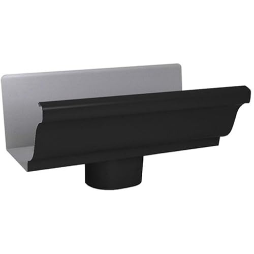 Amerimax 5051561 5.75 x 5.5 x 10 in. Black Aluminum K End with Drop