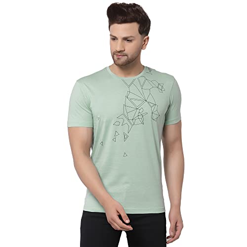 Image of Red Tape Men Pastel Green Round Neck T-Shirt