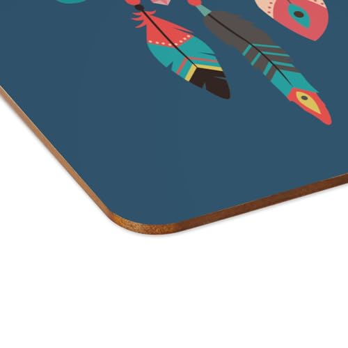 Set de table bleu en liège haut de gamme au design bohème - 4