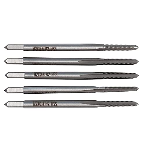 HUAZHICHUN M2×0.4 Metric Hand Tap,Thread Tap Pitch 0.25 Straight Flutes HSS Right Hand Tap (5pcs)