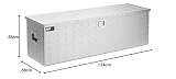 MSW Alubox abschließbar Werkzeugkasten ATB-1230 Deichselbox 150 L Transportbox Metallbox mit Deckel Riffelblech 124 x 38 x 38 cm Aluminiumbox