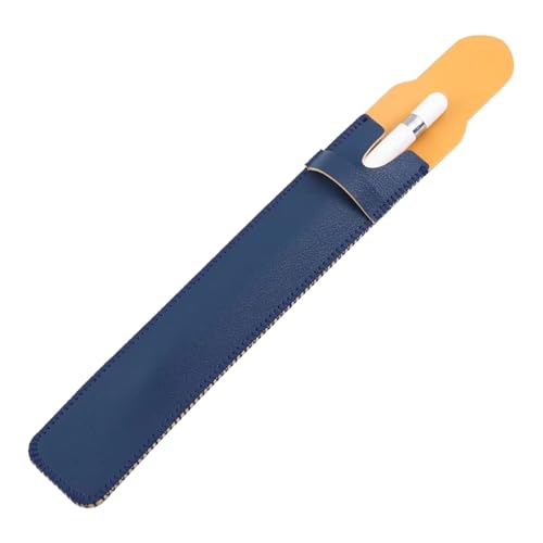 Image of Apple Pencil Leather Sleeve Case - Protective Holder Pouch for Apple Pencil 1st & 2nd Generation | Slim Lightweight Stylus Cover for Scratch & Impact Protection (Blue)
