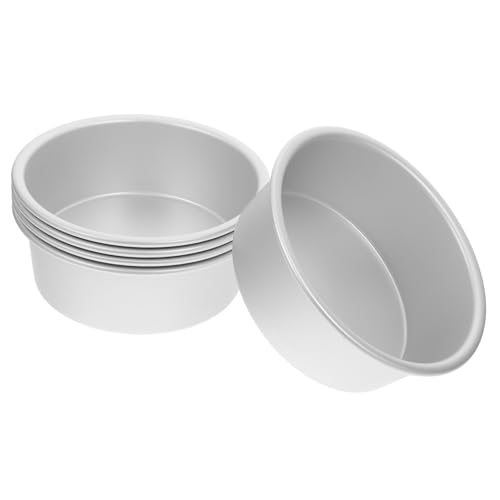 Unomor 5pcs Mini Round Aluminum Cake Pan Non Stick Baking Tins for Family Gatherings for Birthday Cakes Pizzas and More Easy to Clean and
