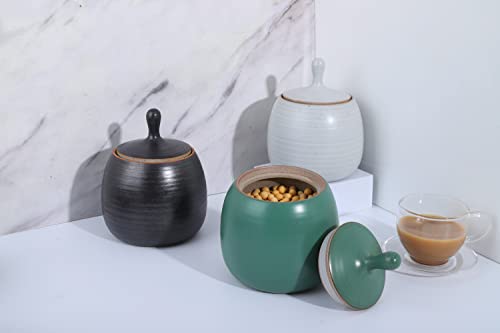 Amoysanli Kitchen Canisters Vintage Ceramic Food Storage Jar With Airtight Lid For Tea, Coffee, Herb, Sugar, Spice, Nuts (Ancient Green) #TOP6