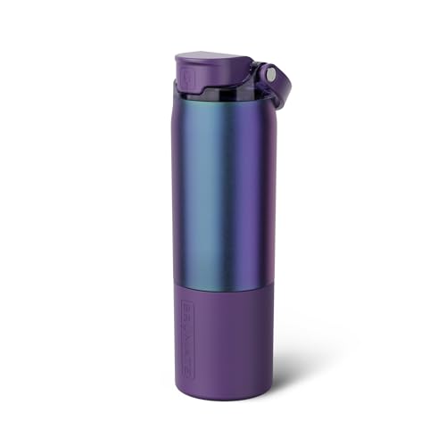 Image of BruMate Rise 25oz Water Bottle With 100% Leakproof Covered Silicone Straw | Insulated Stainless Steel Water Bottle | Cup-Holder Friendly | Fast Flow | Soft Sip Silicone Spout | BPA-Free (Dark Aura)