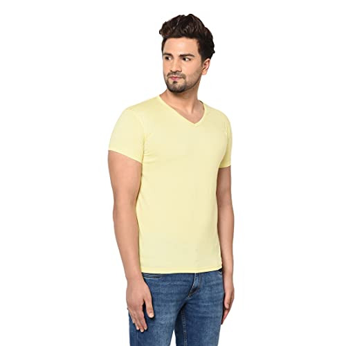 Image of Men's Cotton Blend Half Sleeve V Neck Tshirt