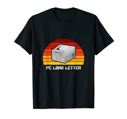 PC Load Letter Funny Retro Sunset Office Design T-Shirt