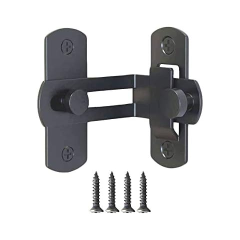 Flip Door Sliding Latch,90 Degree Stainless Steel Latch,Safety Sliding Barn Door Lock,Latch Lock,Right Angle Curved Door,Prevent Corrosions Cover