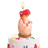 Mesiiloly Dinosaur Candles - Red Dinosaur Birthday Candle for Boys Kids, Cute Dino Cake Topper Decoration, 3.6 inches, Dinosaur Themed Birthday Party Supplies
