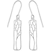 Boma Jewelry Sterling Silver Rectangle Tree Silhouette Dangle Earrings