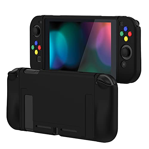 PlayVital Case Compatible with Switch,Dockable Cover Soft Protective Switch Case with ABXY Direction Button Caps, Silicone Case for Nintendo Switch