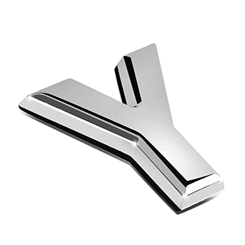Dna Motoring Em-L-Letter-Y-Sl Silver Letter Metal Decal Emblem Badge Sticker For Auto Car Truck Motorcycle Logo - Letter Y Only #TOP23