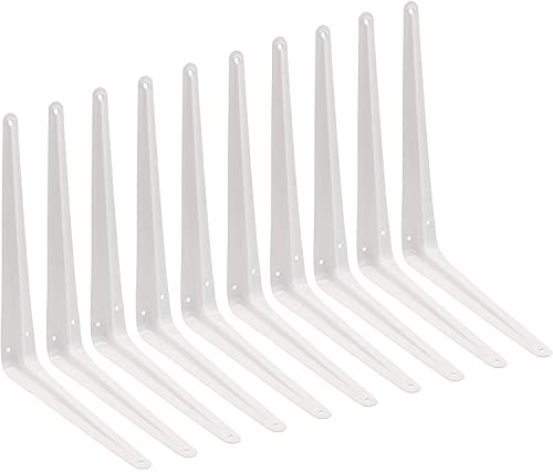 Image of TERF® London Shelf Bracket White 300mm X 250mm (12 X 10 inch) Wall Mounted Shelving Support Corner Brackets Book Shelf Bracket Floating Shelve Bracket and Multi Purpose Use - Pack of 10