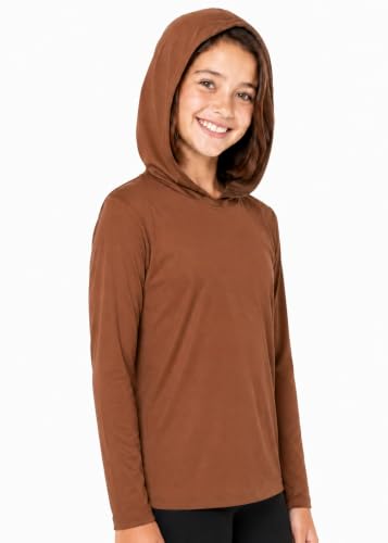 Image of Shirts for Girls Long Sleeve Crew Neck Top, Hoodie or 3 /4 Sleeve Soft Stretch Kids Lightweight Size 2-16